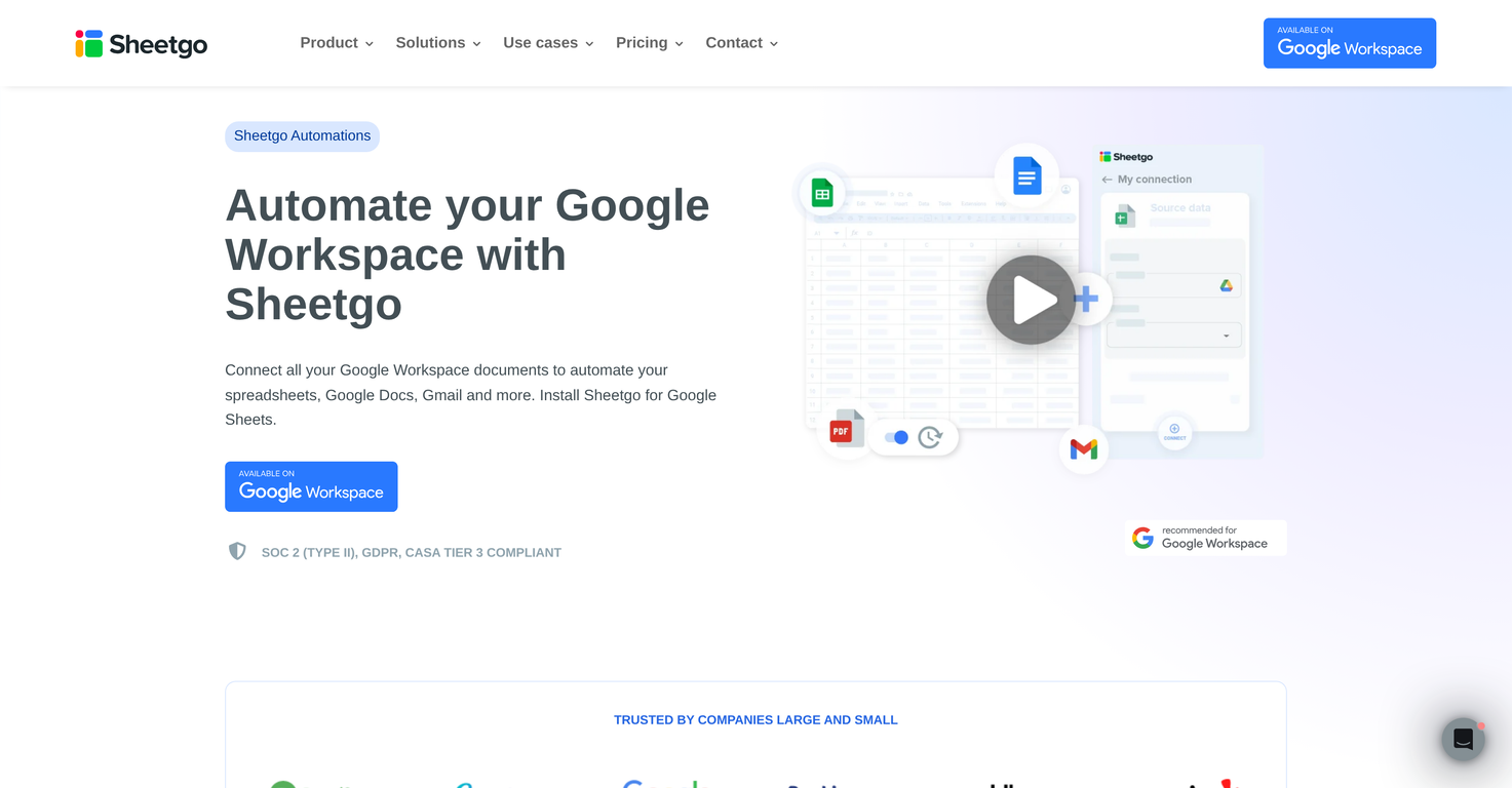 Sheetgo website