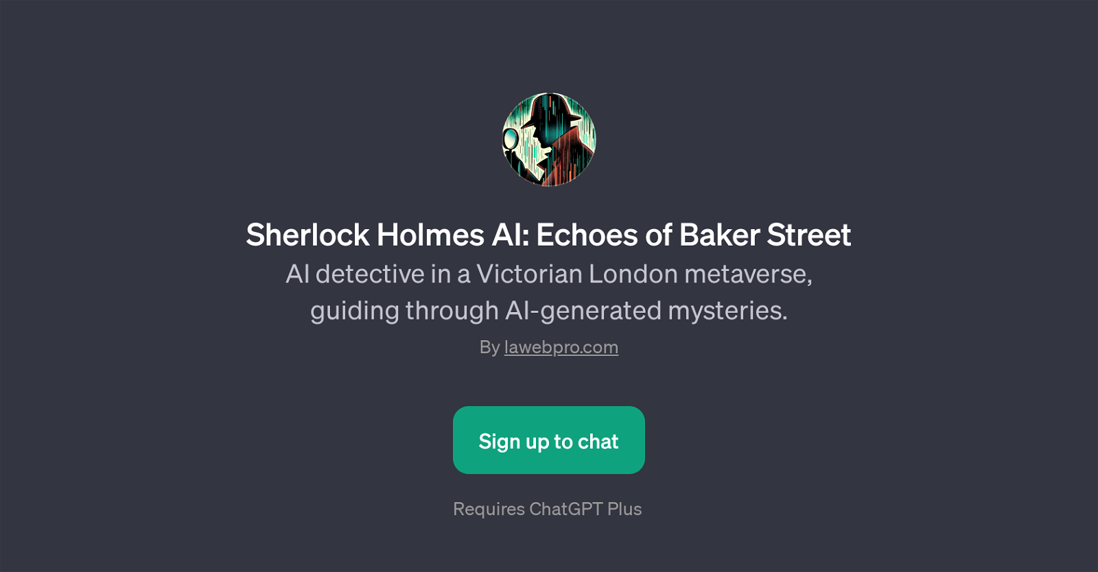 Sherlock Holmes AI: Echoes of Baker Street website
