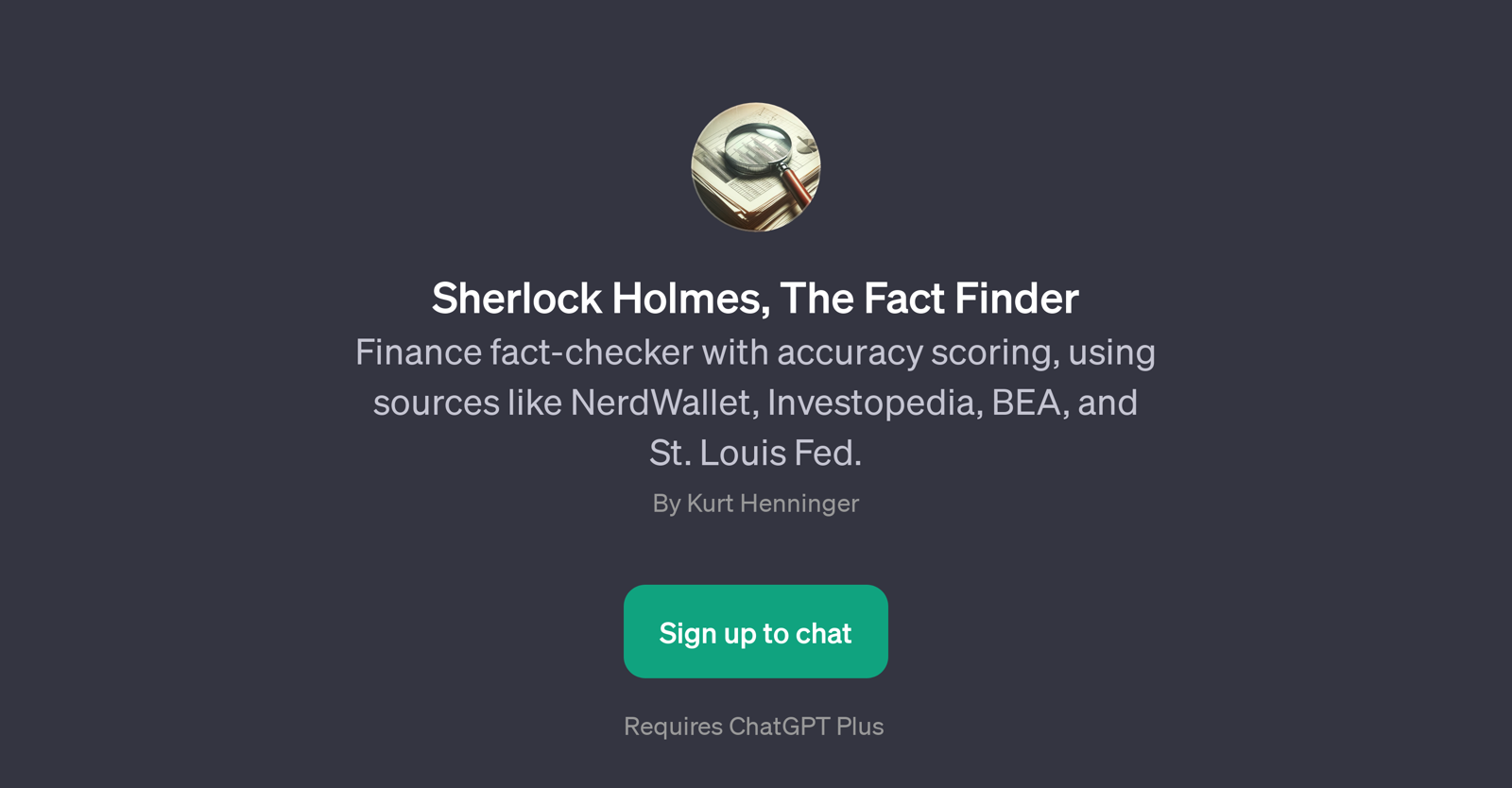 Sherlock Holmes, The Fact Finder website