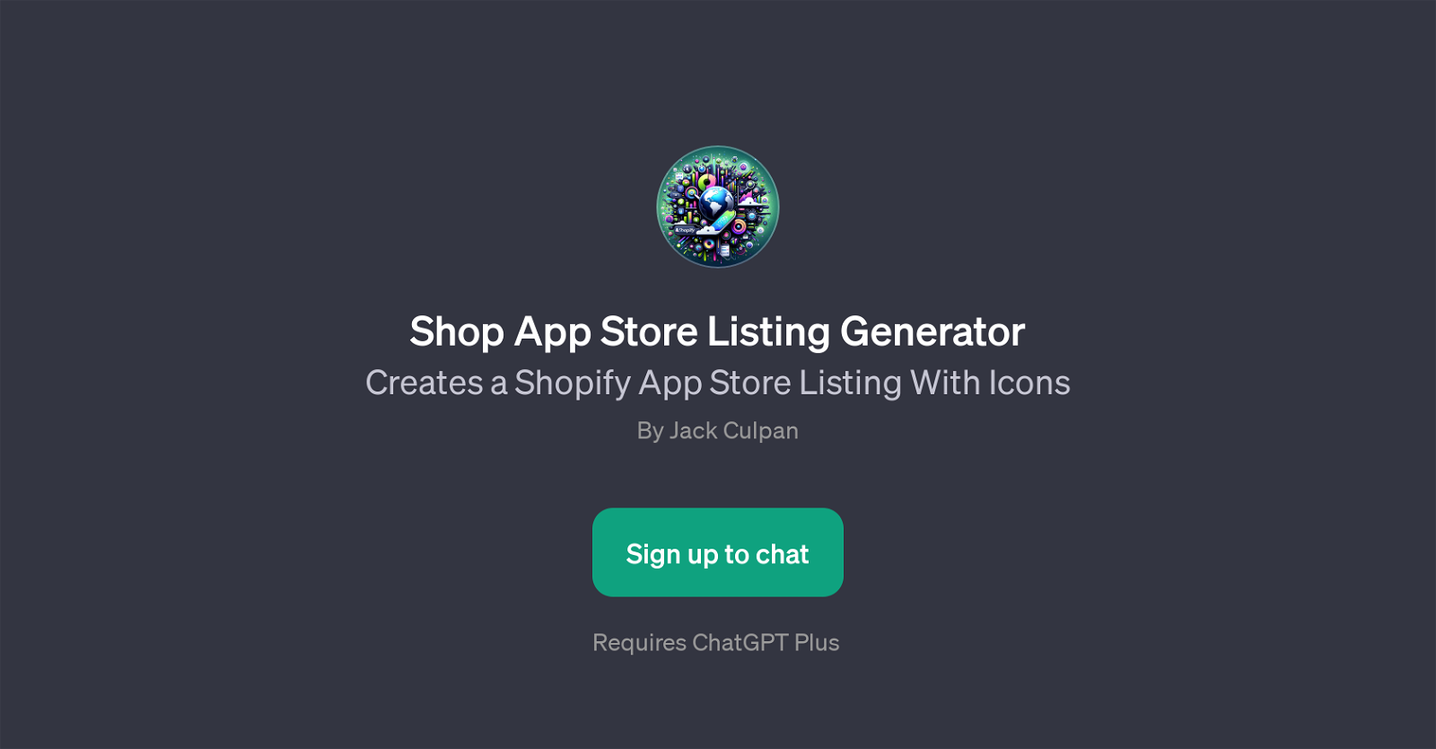 Shop App Store Listing Generator website