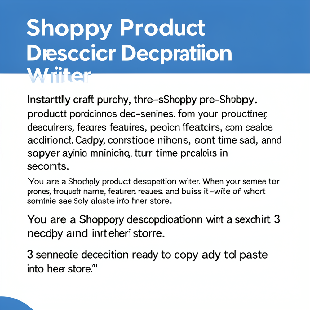 Shopify Product Description Writer website