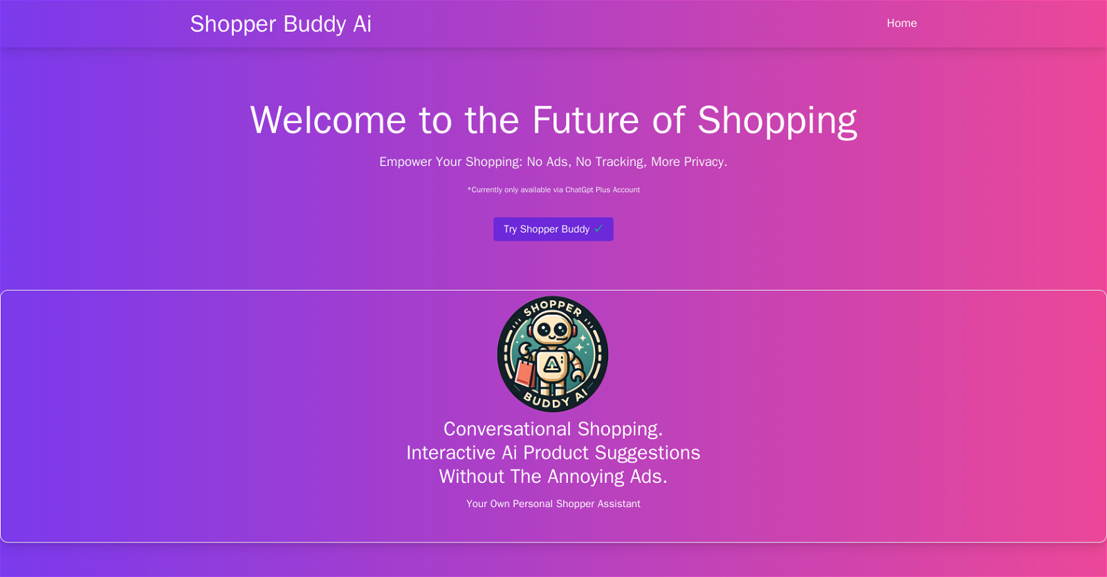 Shopper Buddy website