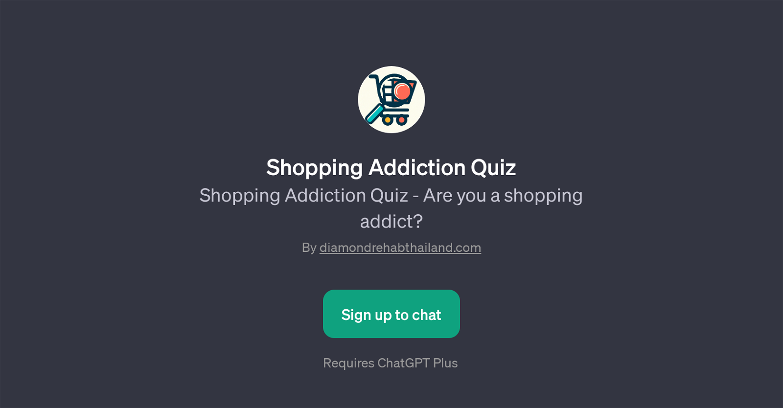 Shopping Addiction Quiz website