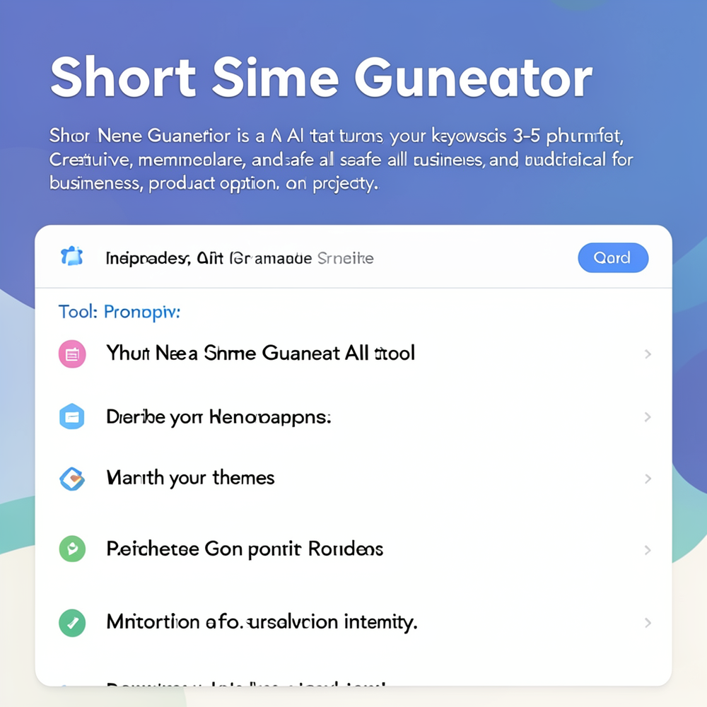 Short Name Generator website