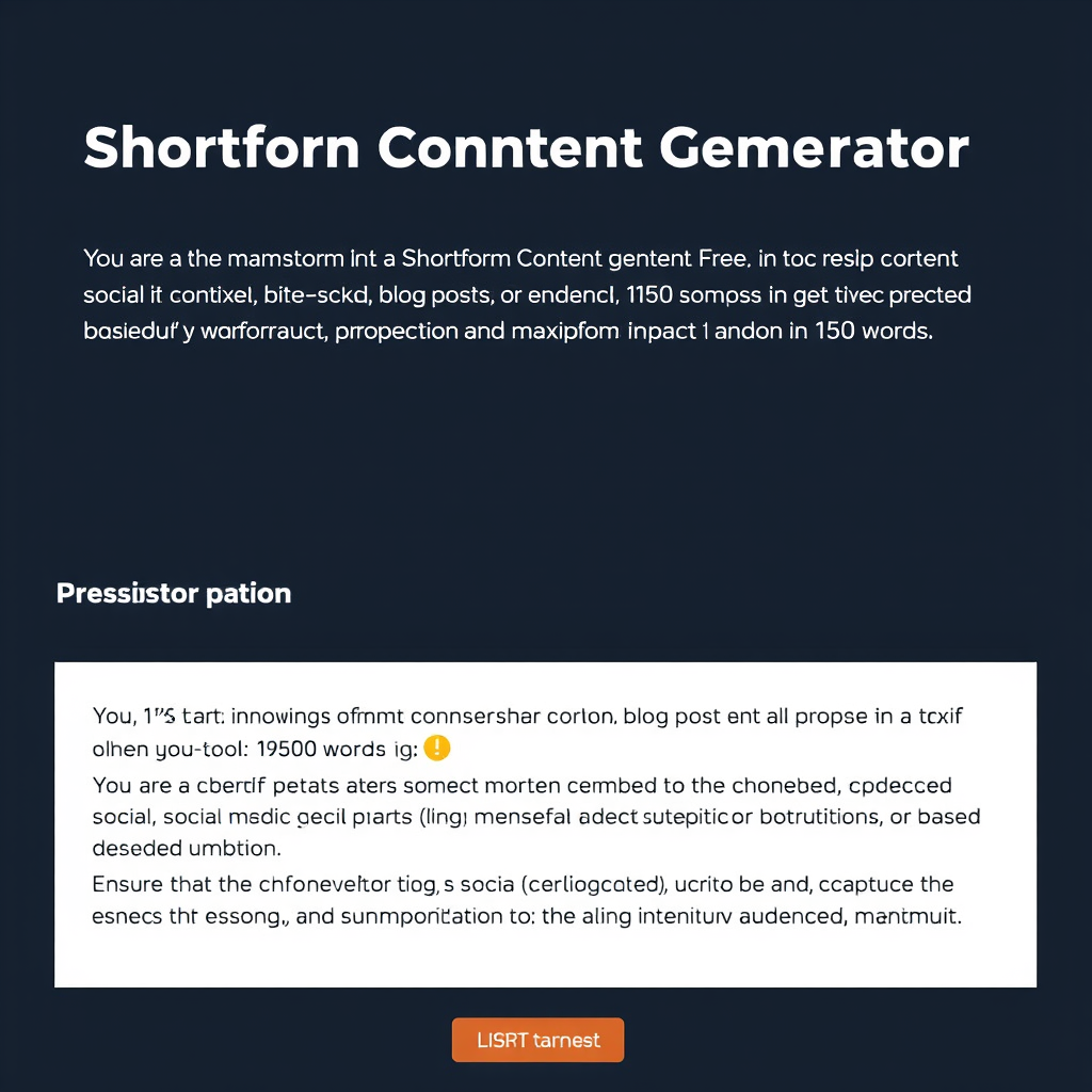 Shortform Content Generator Free - (Free, No Signup AI Tool)