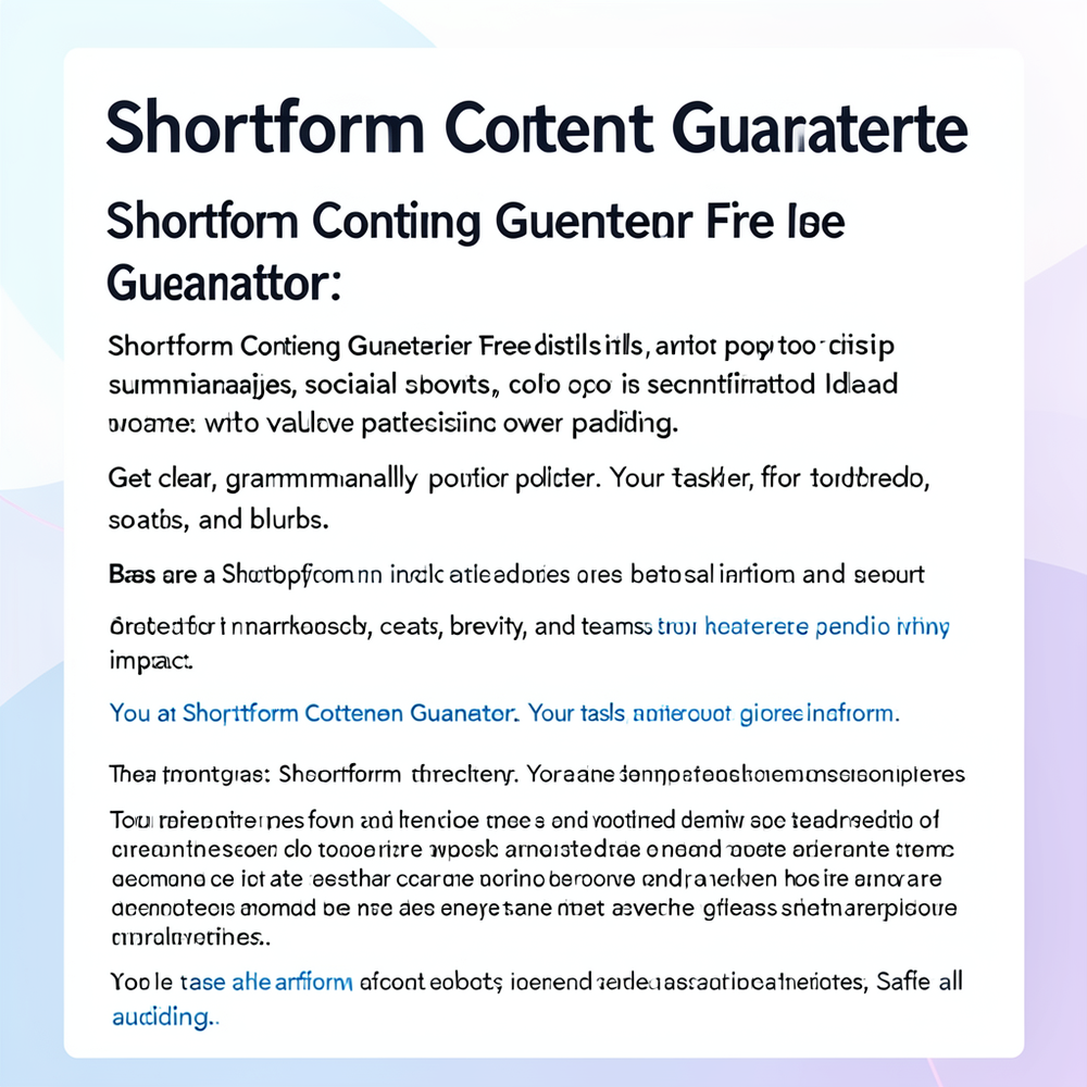 Shortform Content Generator Free website