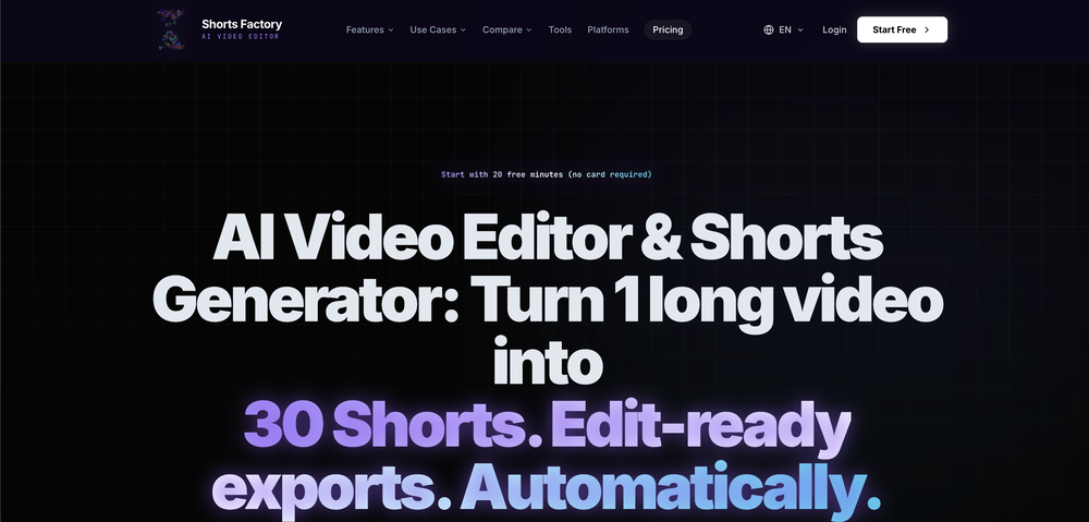 Shorts Factory website