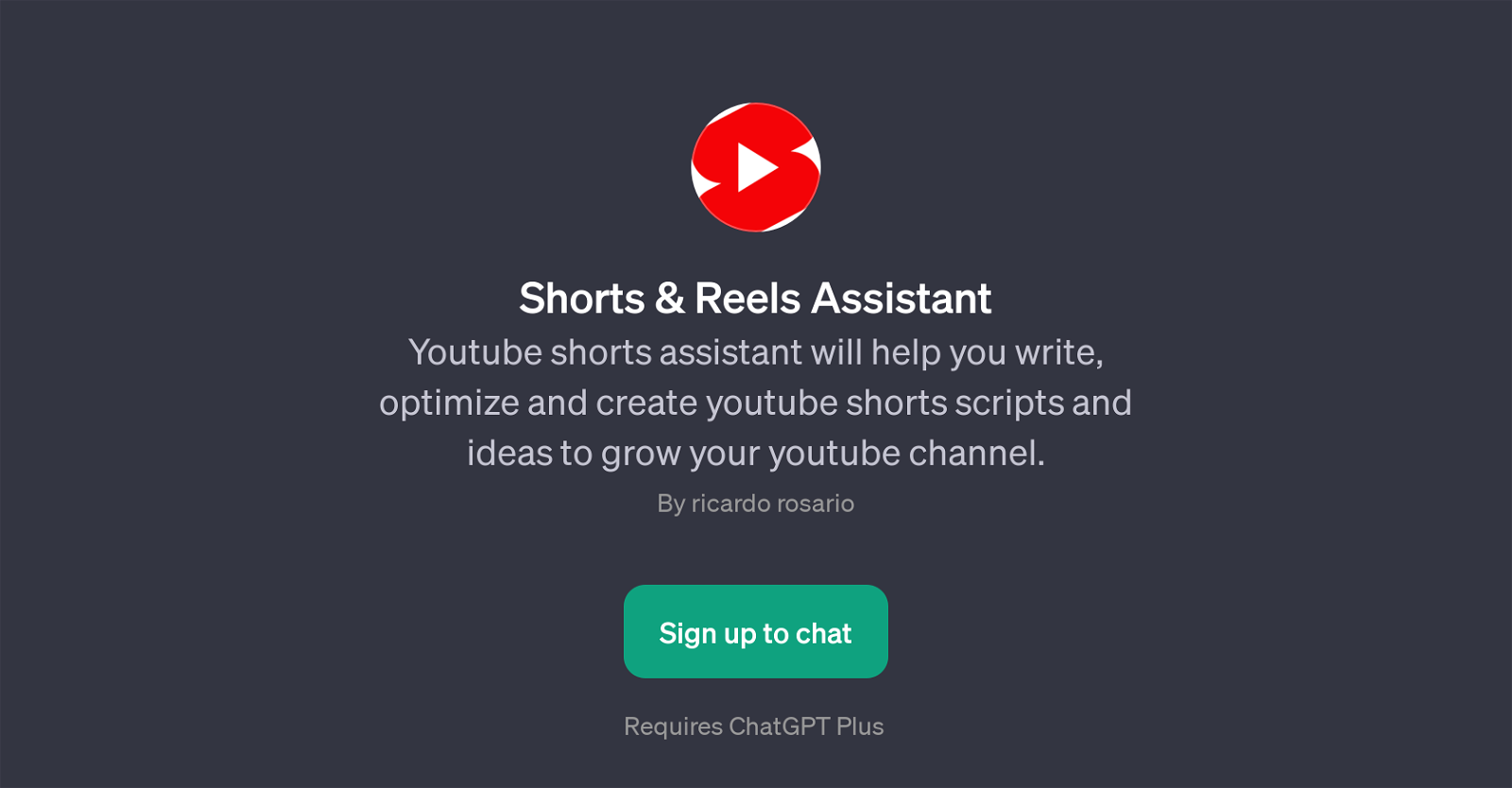 Shorts & Reels Assistant website