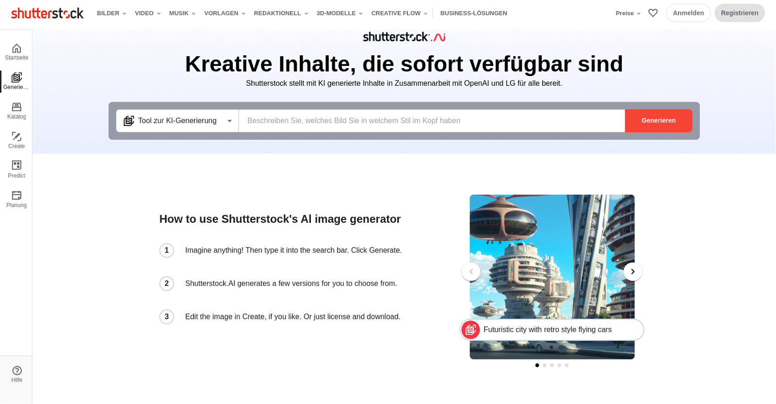 Shutterstock image generator website
