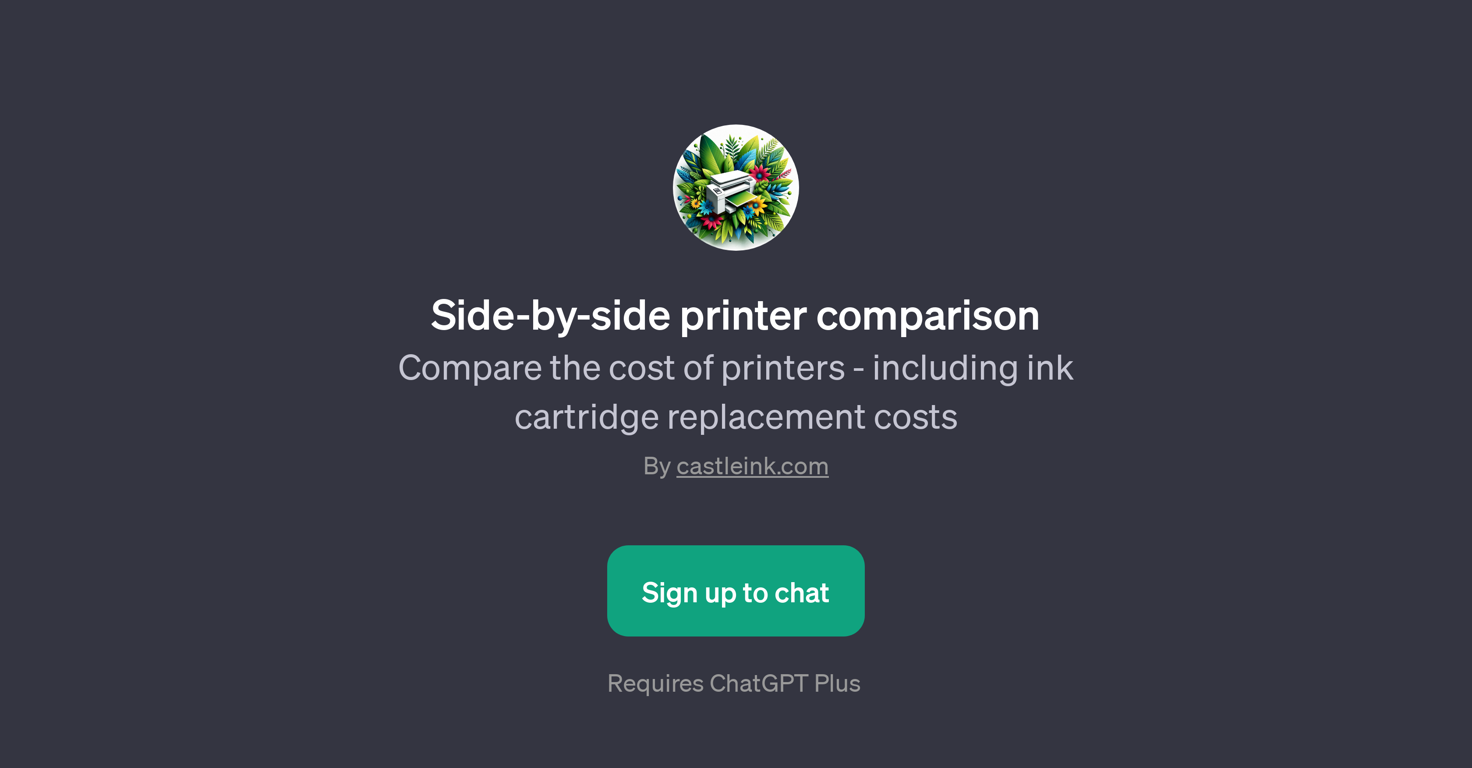 Side-by-side printer comparison GPT website