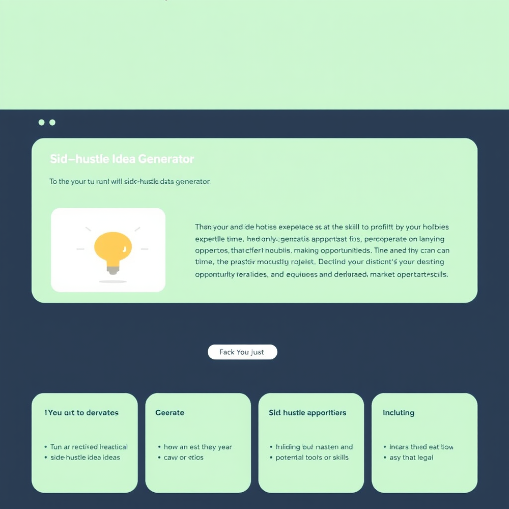 Side-hustle Idea Generator website