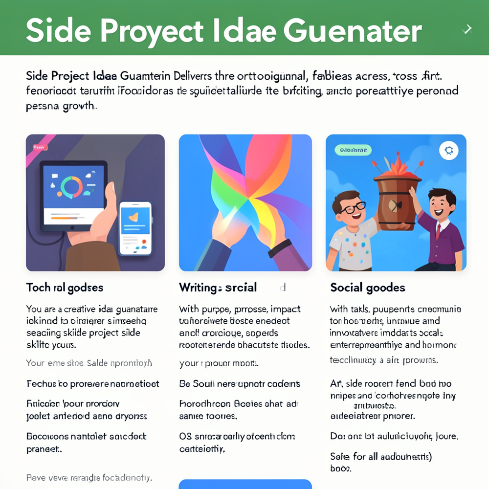 Side Project Idea Generator website