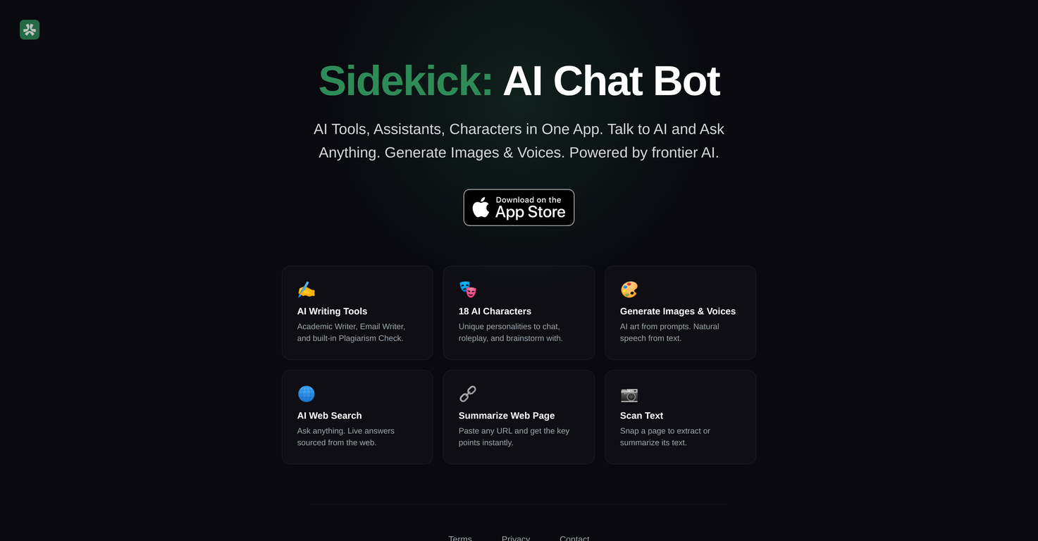 Sidekick - AI Chat Bot website