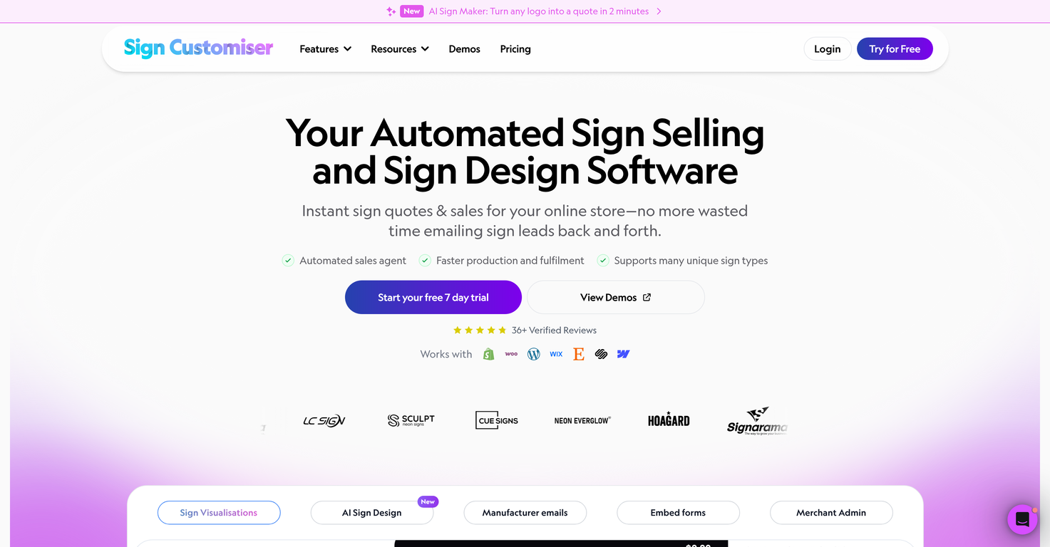 Sign Customiser website