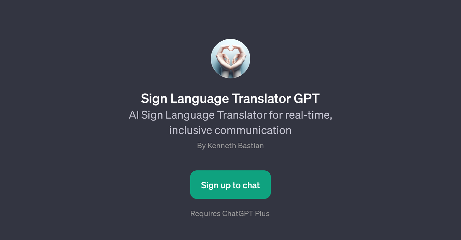 Sign Language Translator GPT website