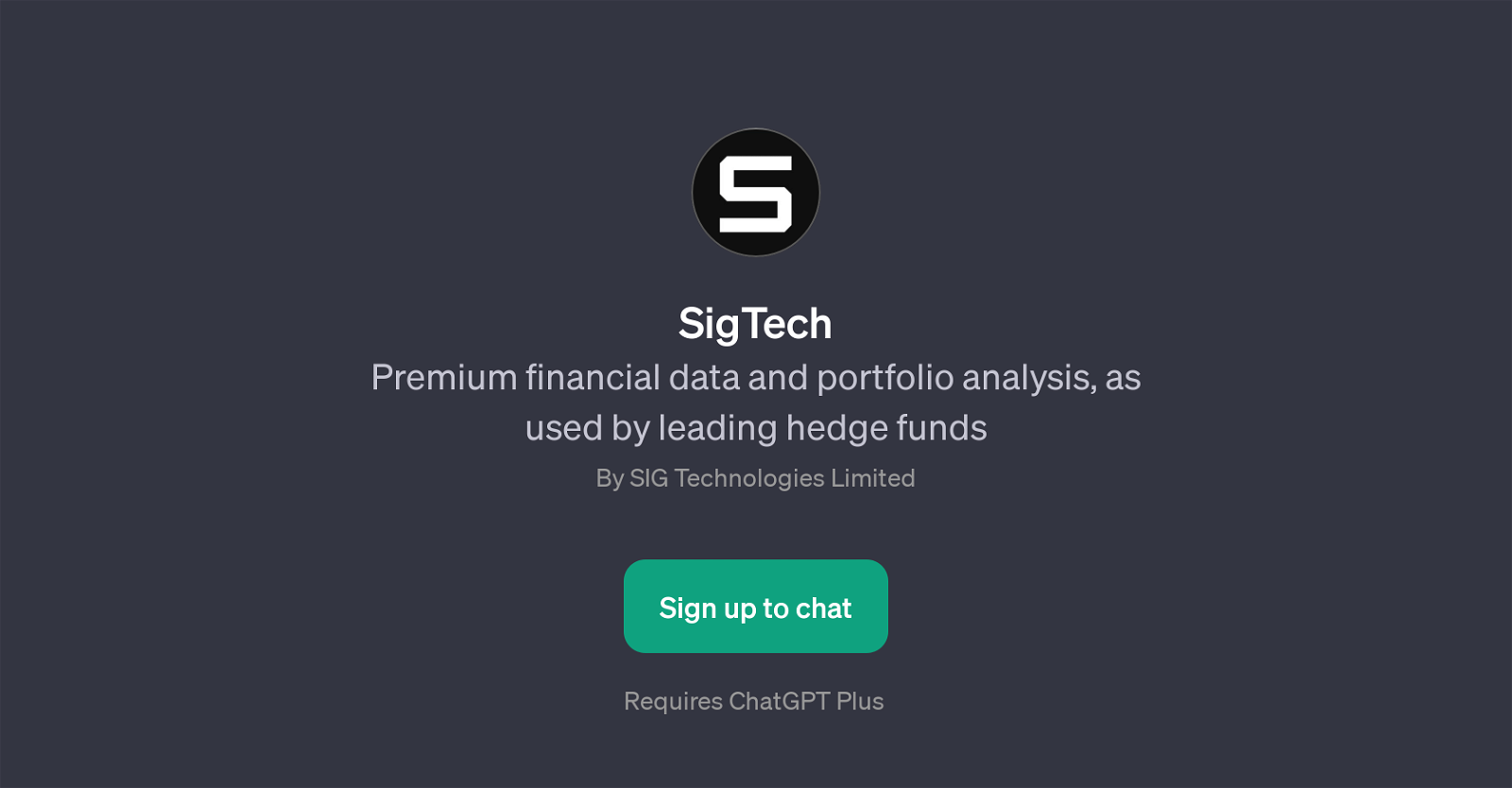 SigTech website