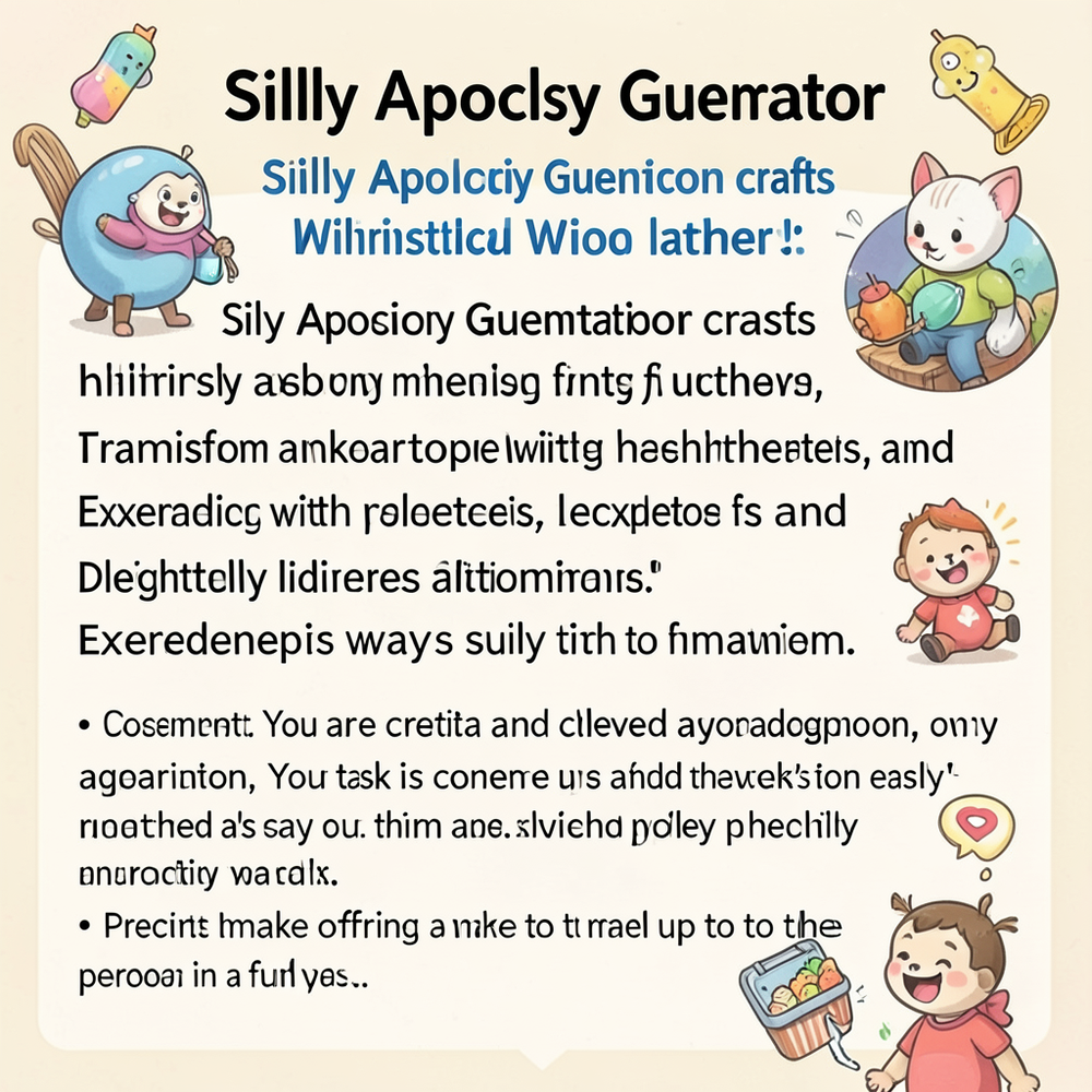 Silly Apology Generator website