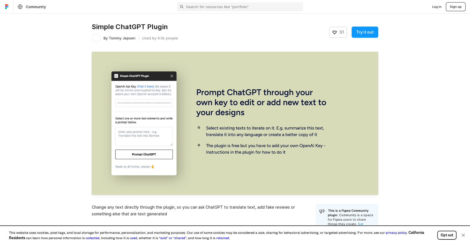 Simple ChatGPT Plugin website