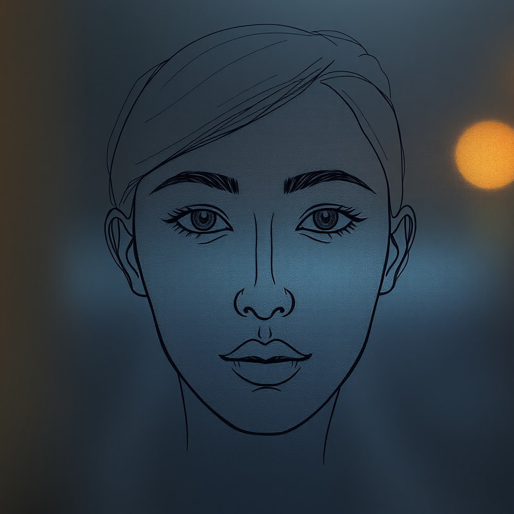 Simple Face Sketch on Foggy Glass – Exact Reference website