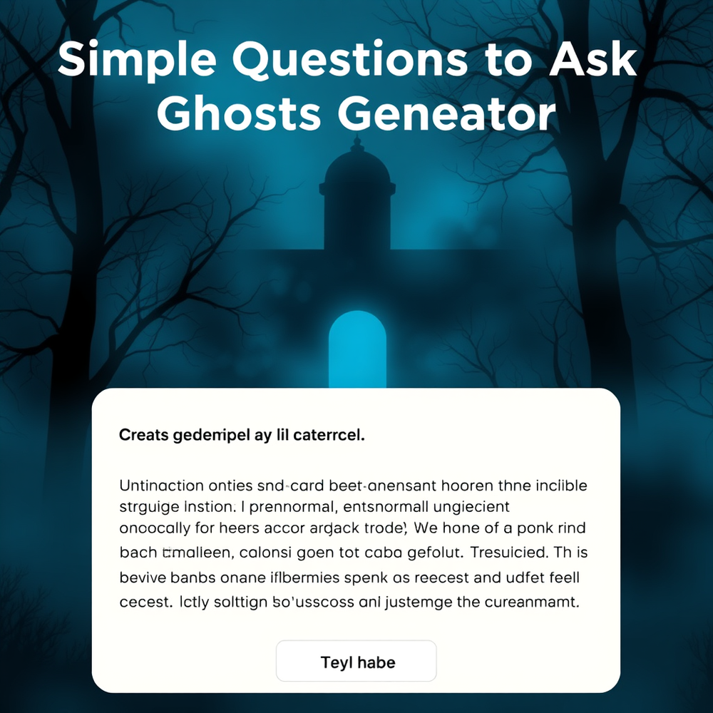 **Simple Questions To Ask Ghosts Generator** website