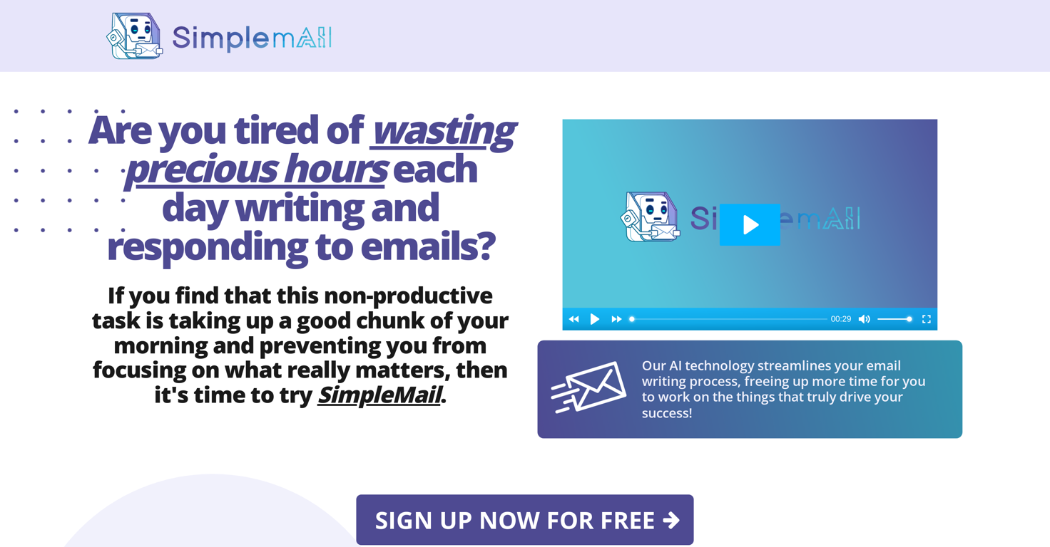 SimpleMail website