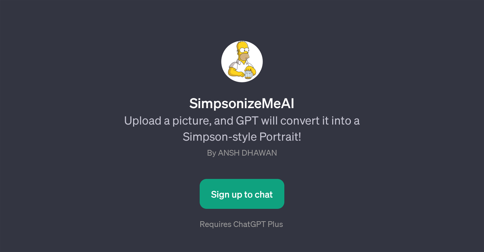 SimpsonizeMeAI website