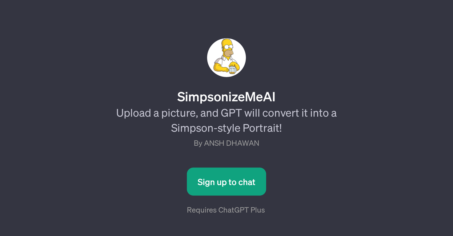 SimpsonizeMeAI website