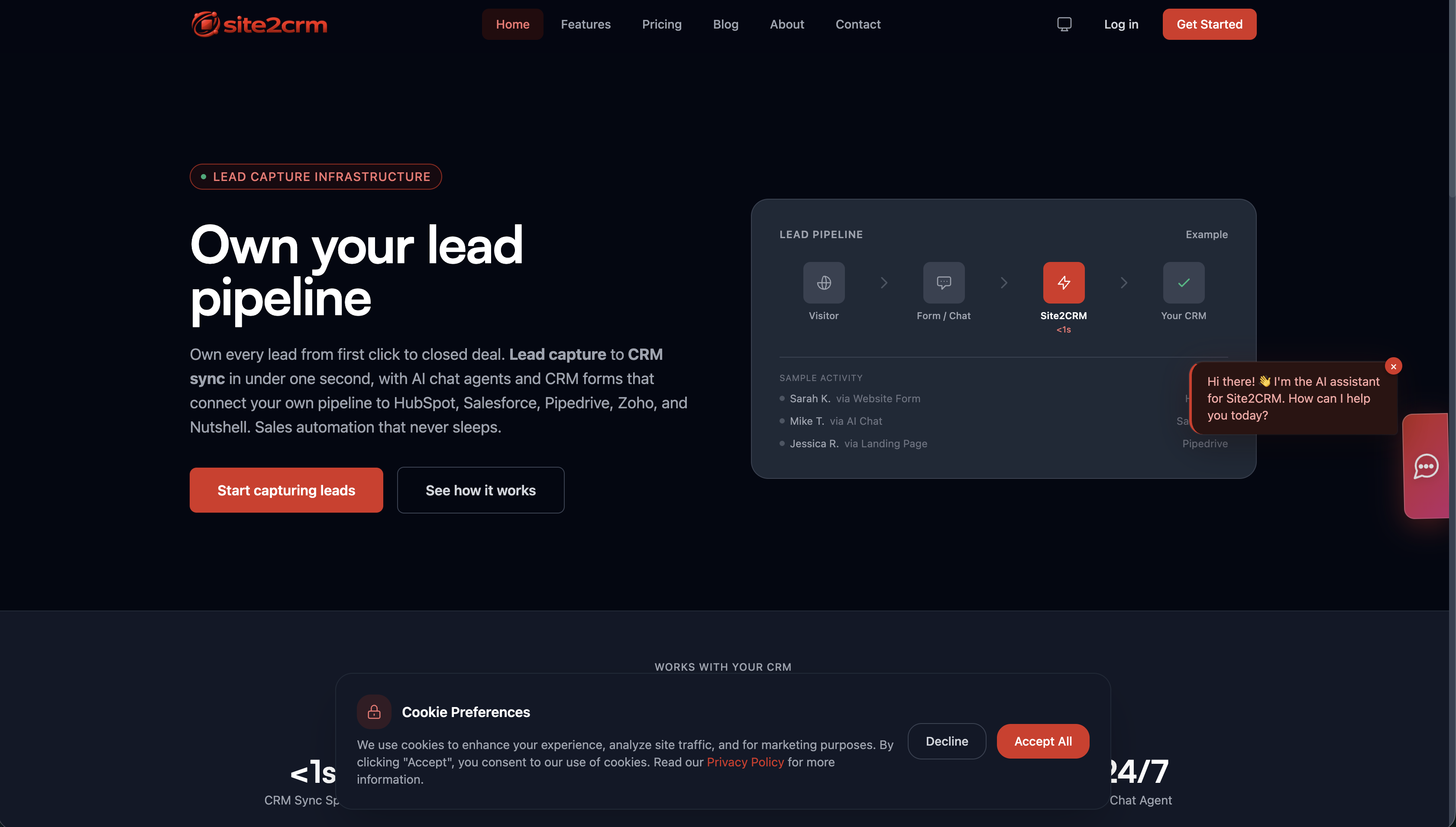 Site2CRM preview