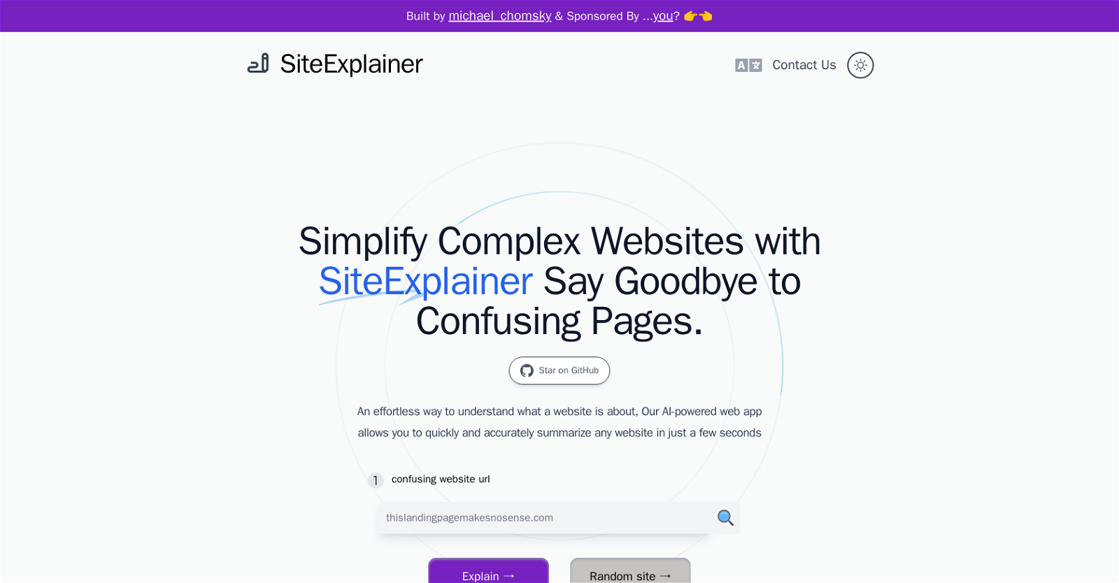 SiteExplainer website