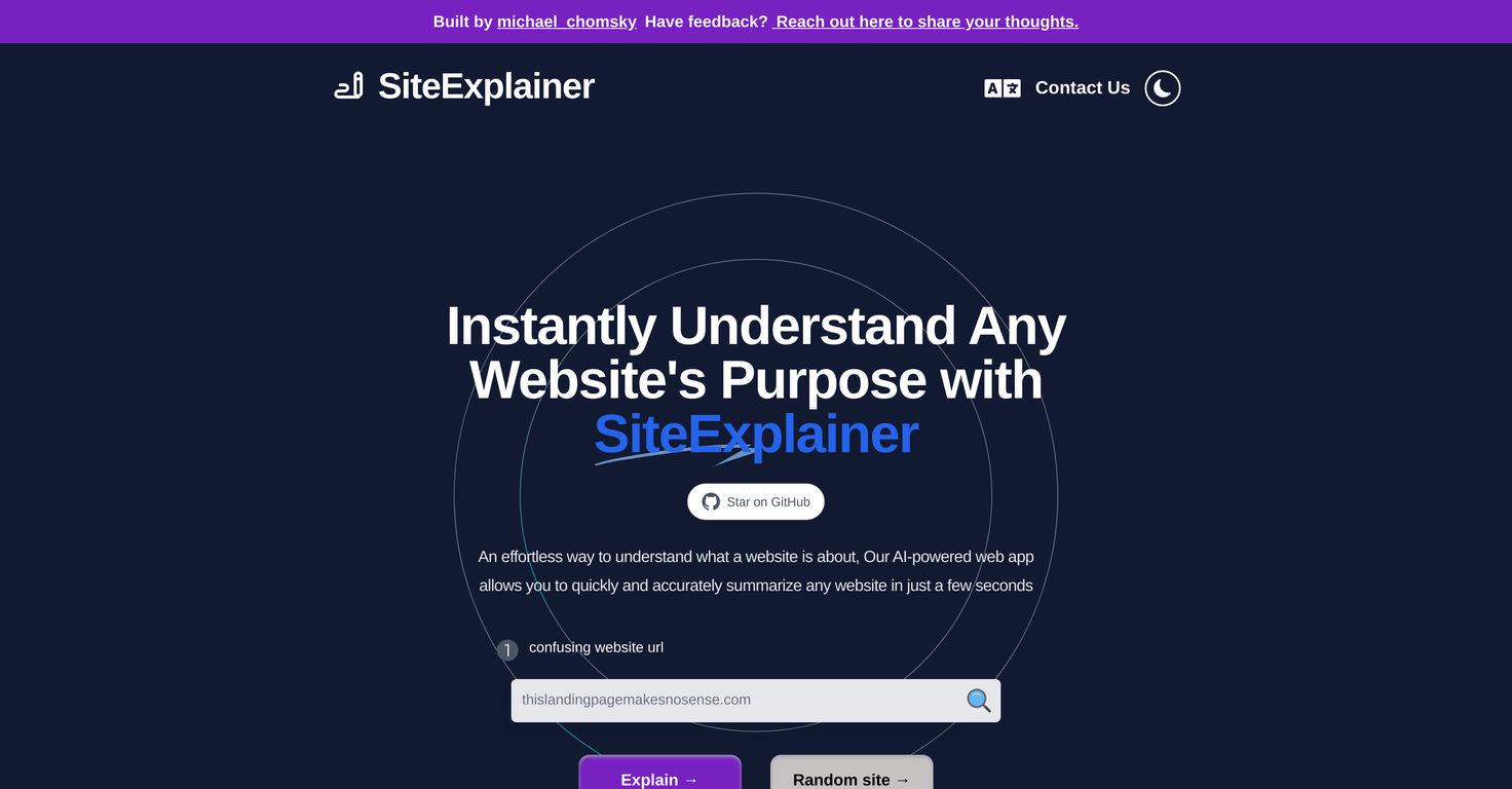 SiteExplainer website