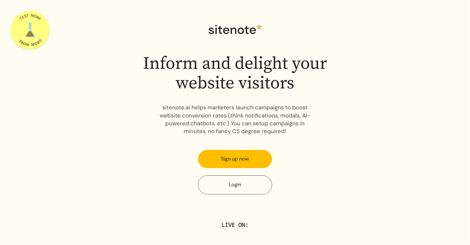 Sitenote website