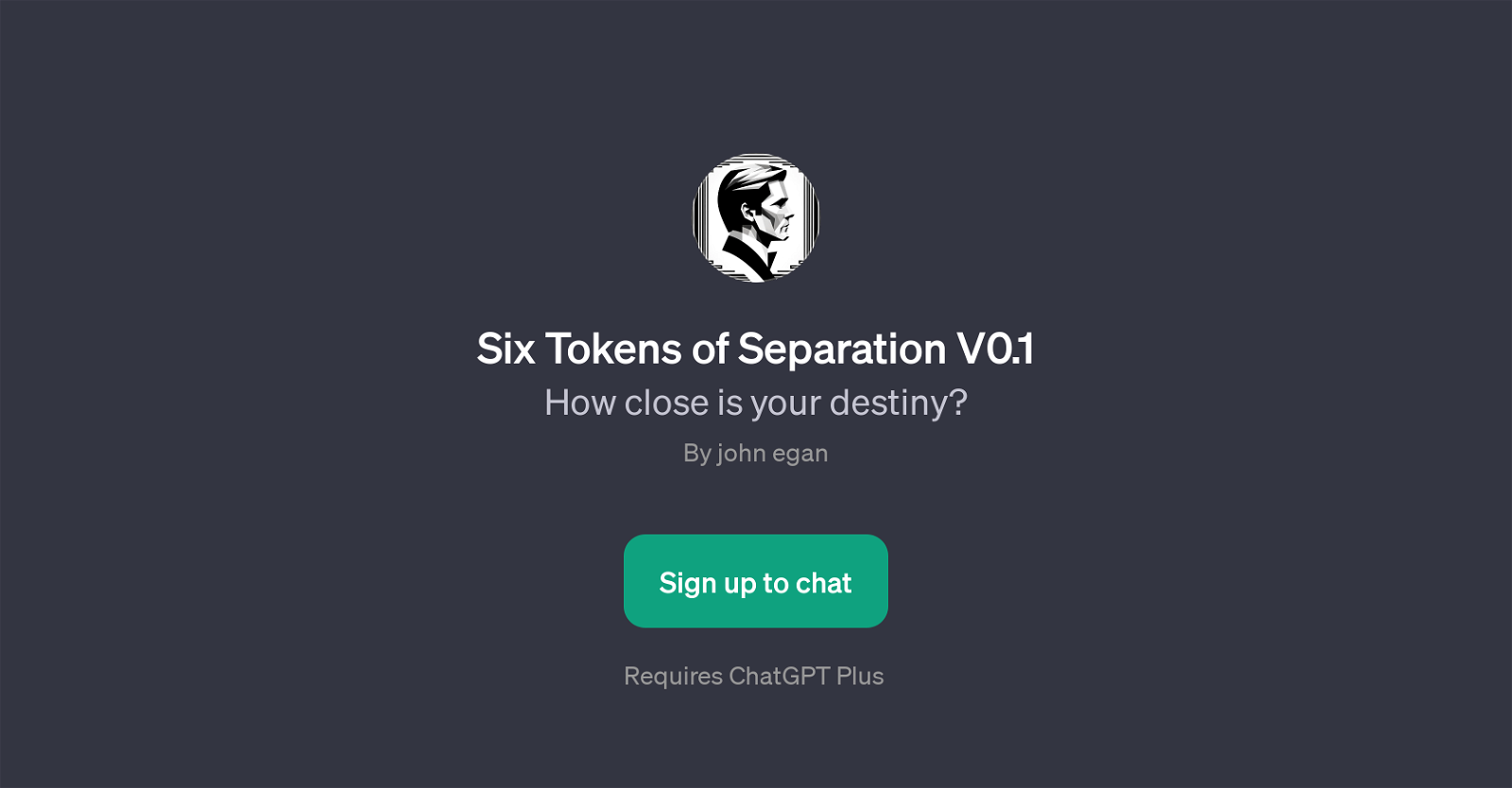 Six Tokens of Separation V0.1 website