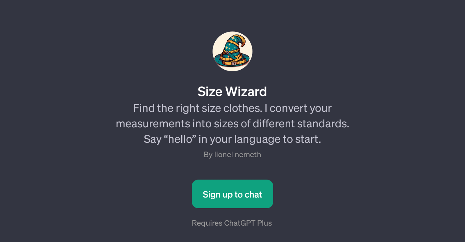 Size Wizard website
