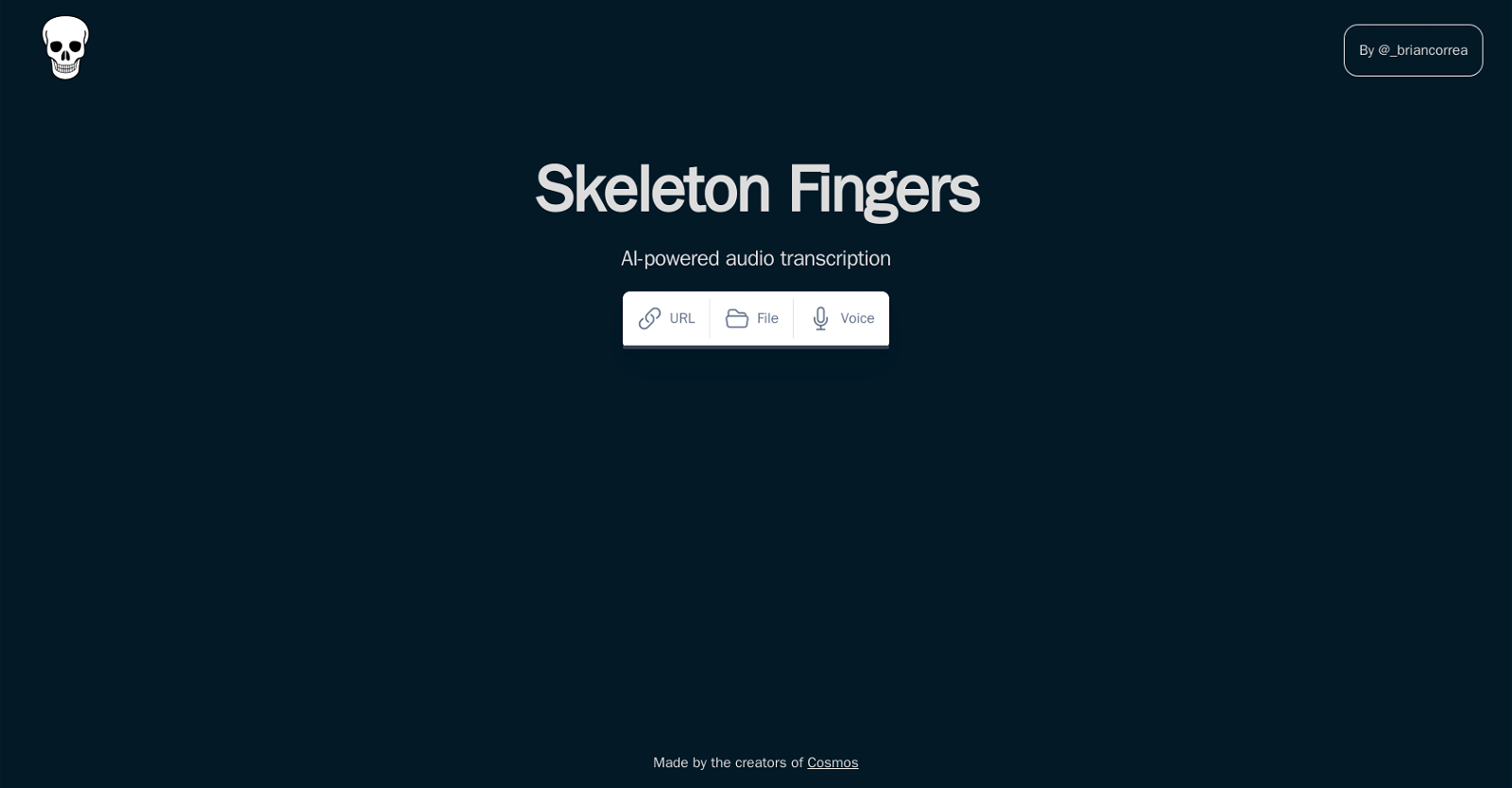 Skeleton Fingers website