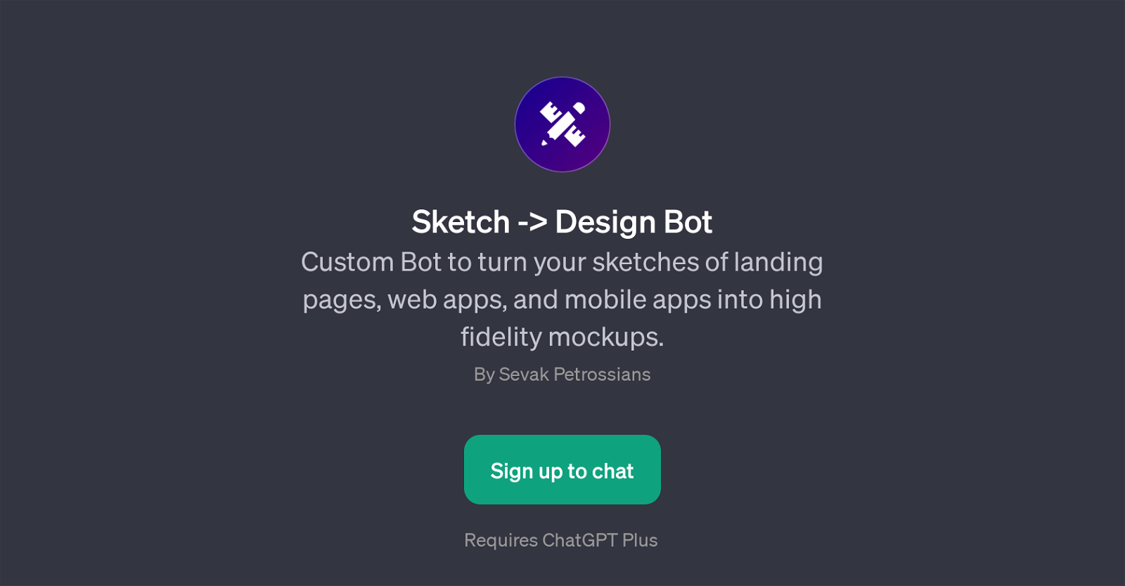 Sketch -> Design Bot website