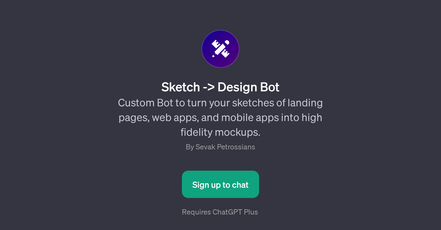 Sketch -> Design Bot website