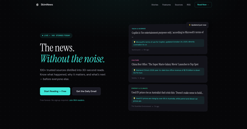 SkimNews website