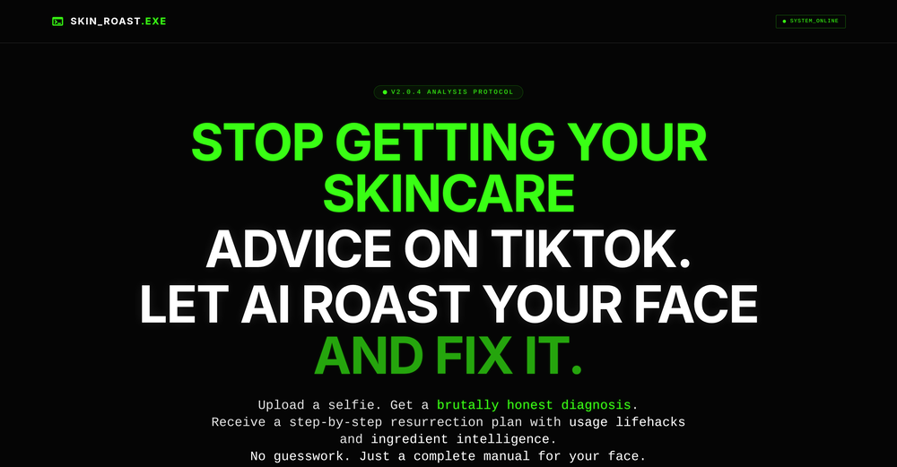 Skin Roast Lab website