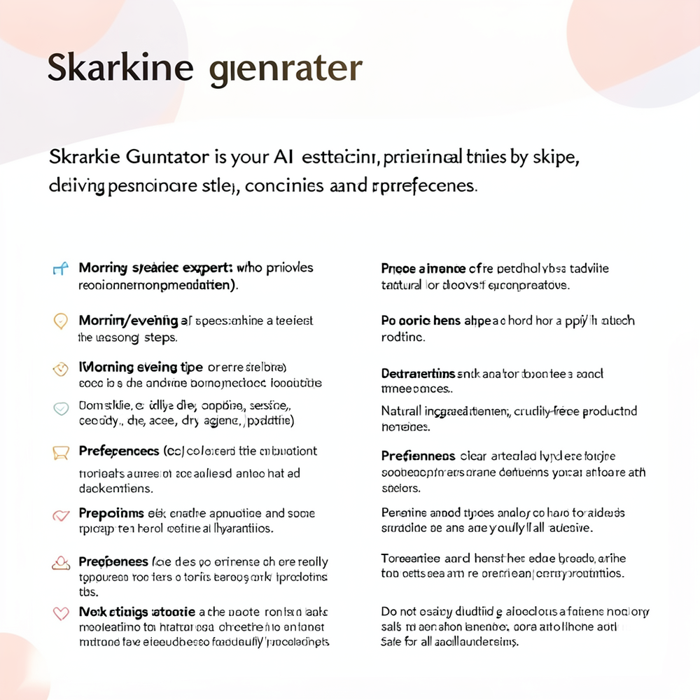 skincare generator website