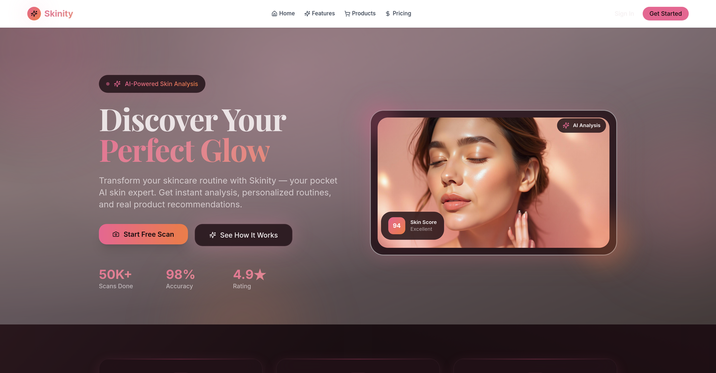 Skinity website