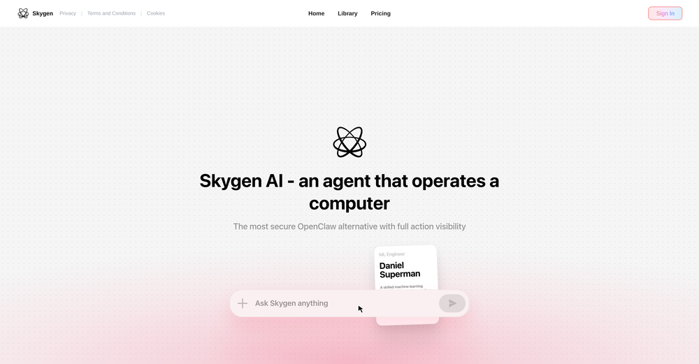 Skygen - AI Task Automation website