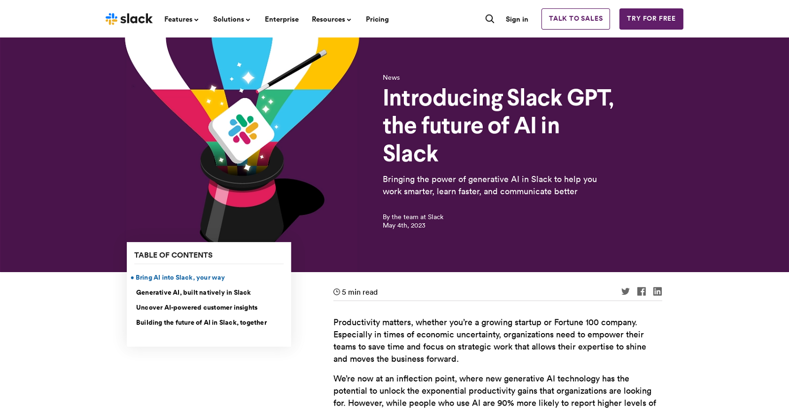 Slack GPT website