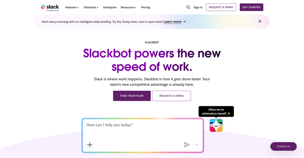 Slackbot by Slack website