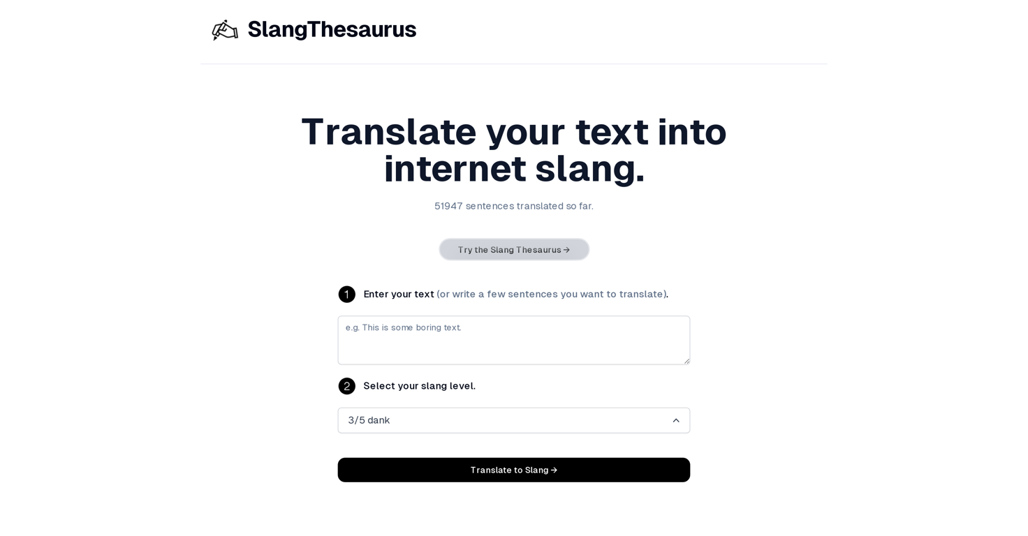 Slang Translator website