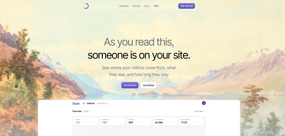 Sleek Analytics website
