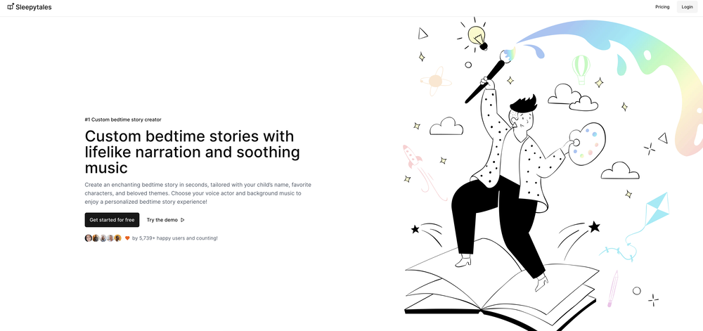 SleepytalesAI website