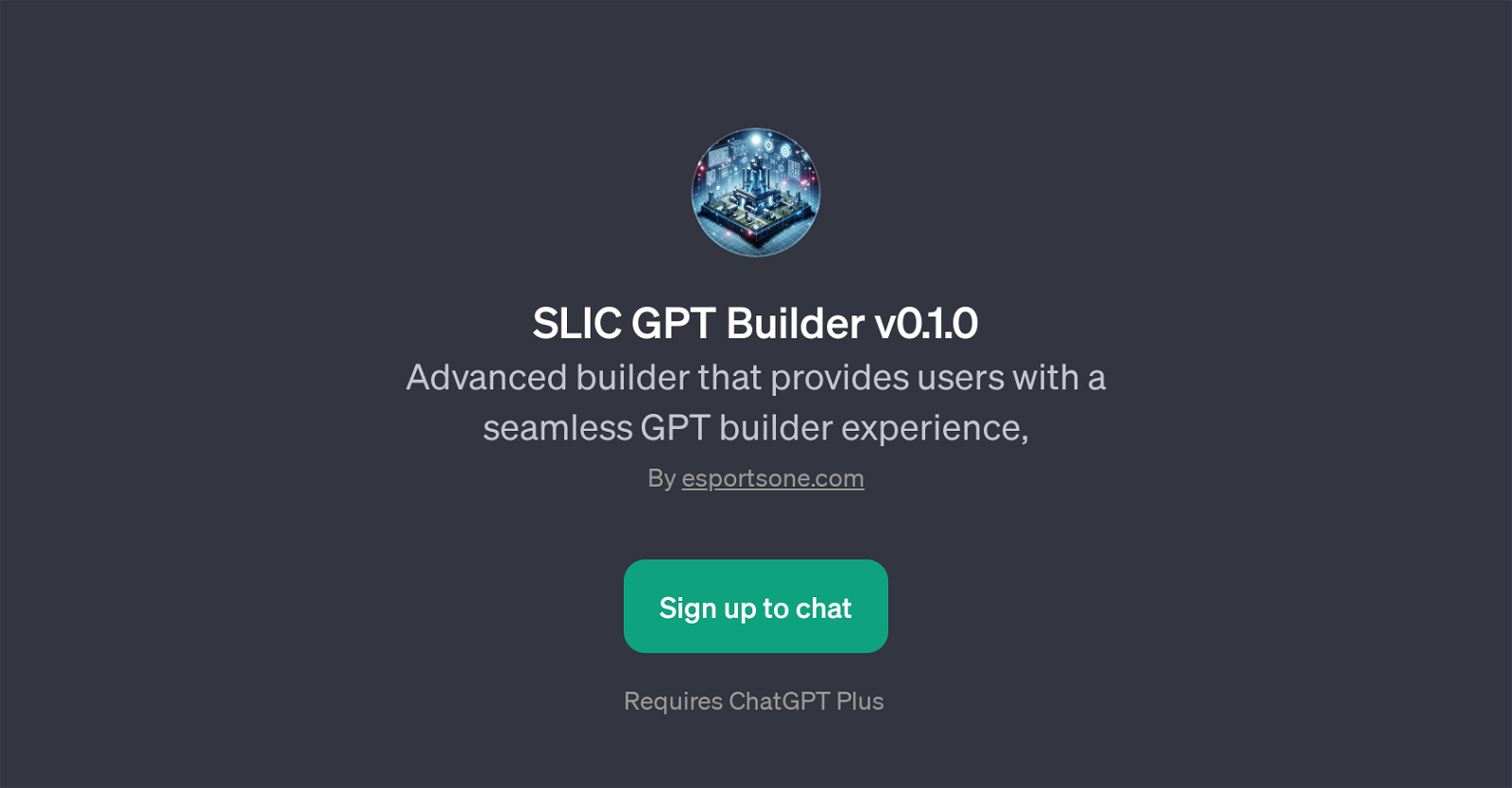 SLIC GPT Builder v0.1.0 website