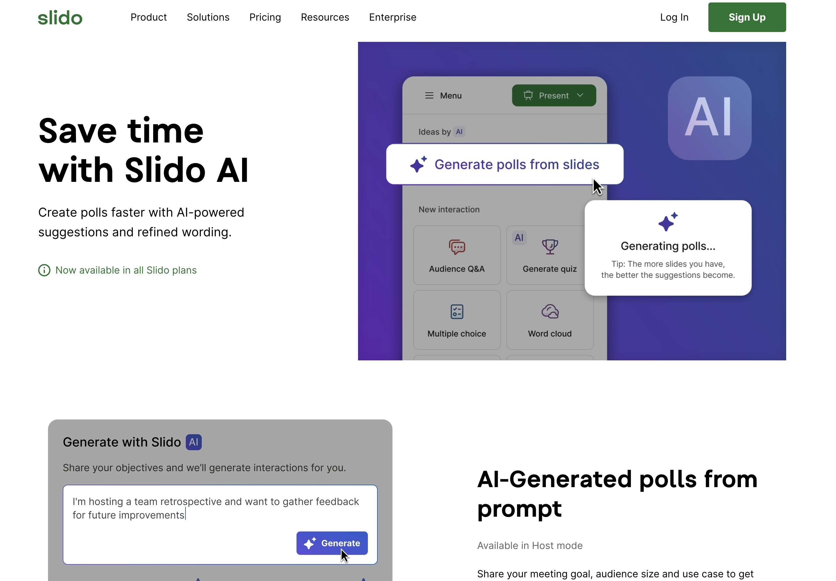Slido AI screenshot 1 Slido AI screenshot 1