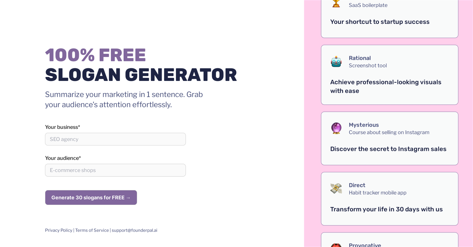 Slogan Generator website