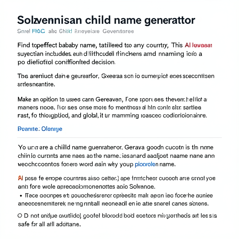 Slovenian child name generator website
